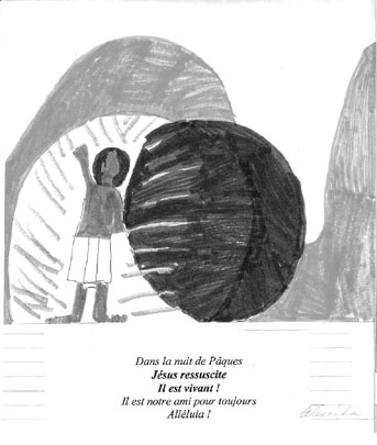 Enfant devant le tombeau